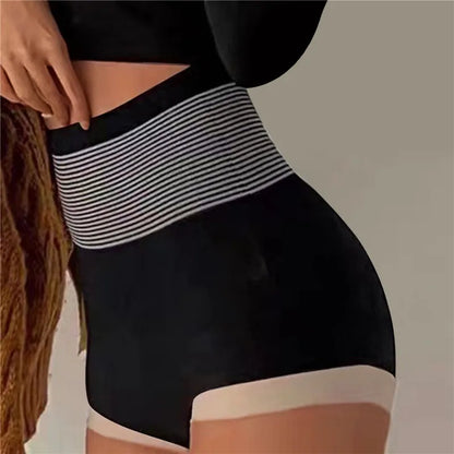 Shorts modeladora sem costura feminina de cintura alta, respirável, que afina a barriga e levanta o bumbum!