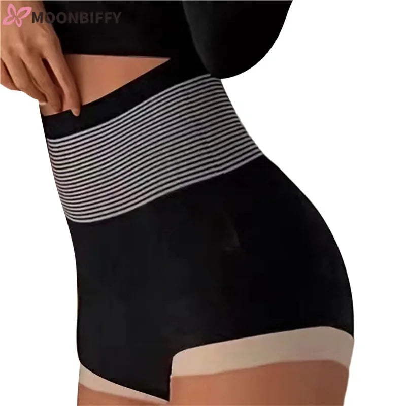 Shorts modeladora sem costura feminina de cintura alta, respirável, que afina a barriga e levanta o bumbum!
