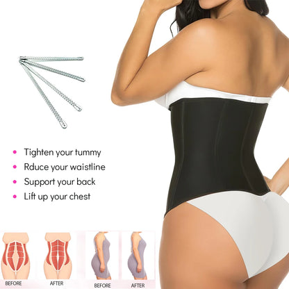 Cinta modeladora feminina para controle abdominal, ideal para exercícios, espartilho modelador pós-parto com zíper e gancho.