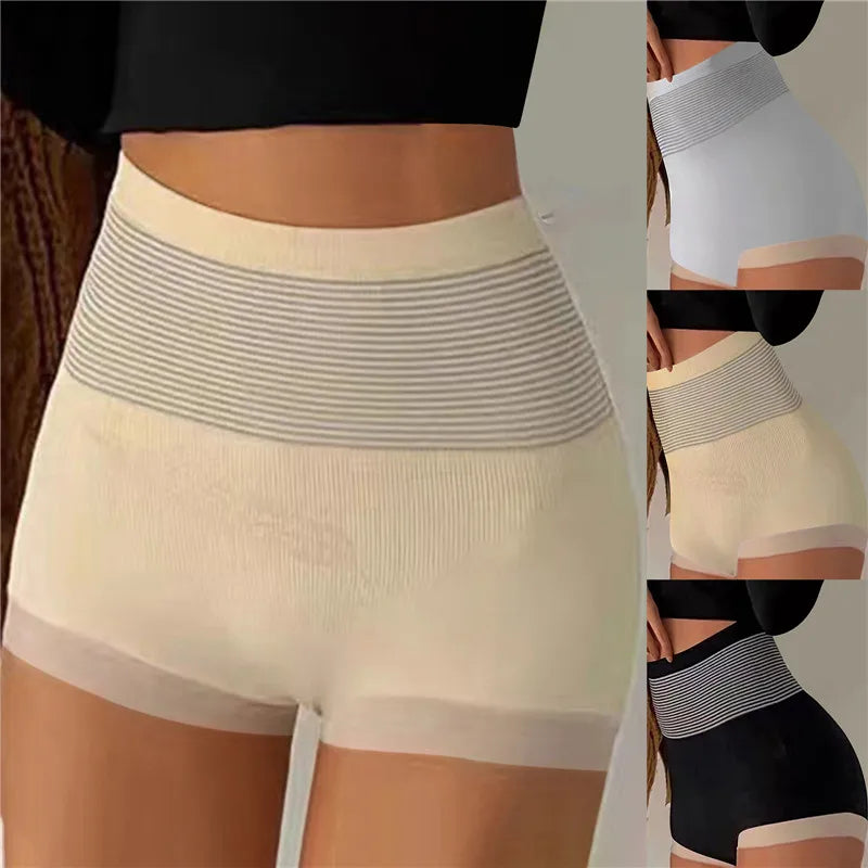 Shorts modeladora sem costura feminina de cintura alta, respirável, que afina a barriga e levanta o bumbum!