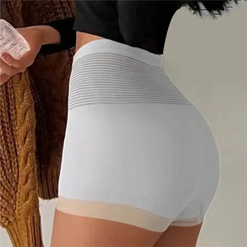 Shorts modeladora sem costura feminina de cintura alta, respirável, que afina a barriga e levanta o bumbum!