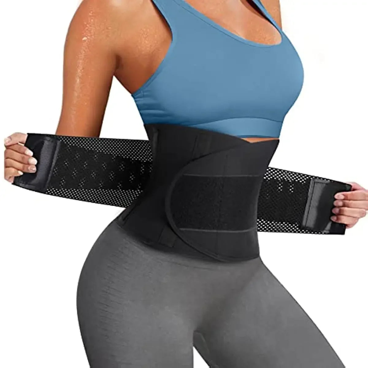 Vensslim Women Sauna Sweat Abdomen Trimmer Belt Waist Trainer Slimming Body Shaper Corset Workout Belly Slim Fat Burner Girdles