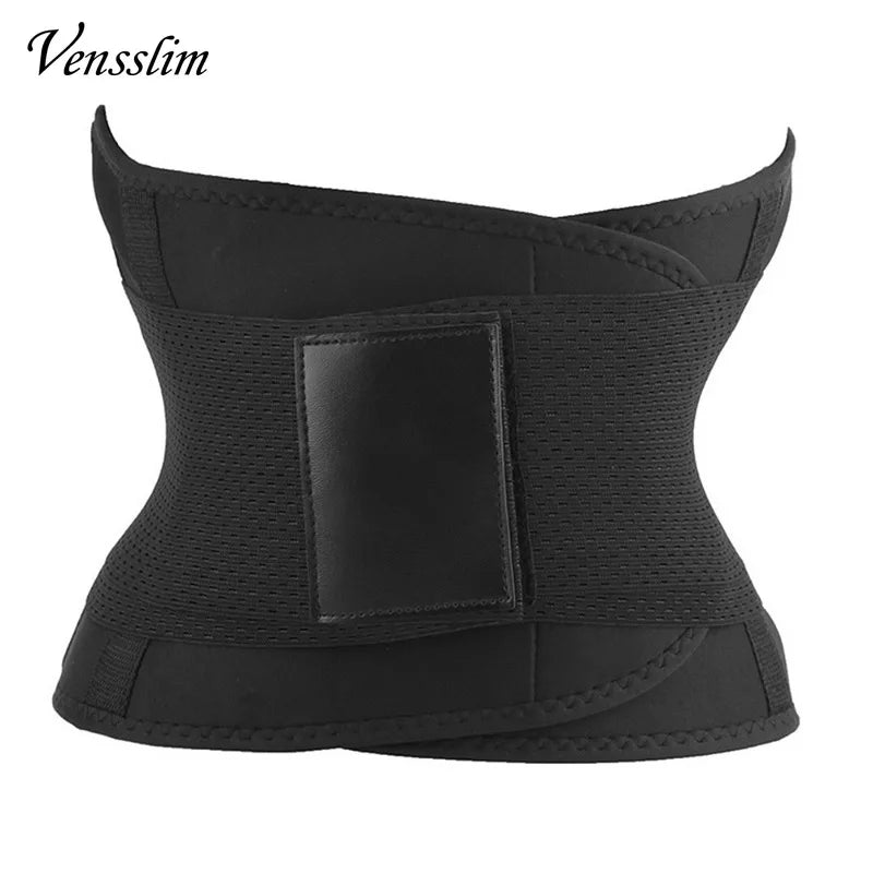 Vensslim Women Sauna Sweat Abdomen Trimmer Belt Waist Trainer Slimming Body Shaper Corset Workout Belly Slim Fat Burner Girdles