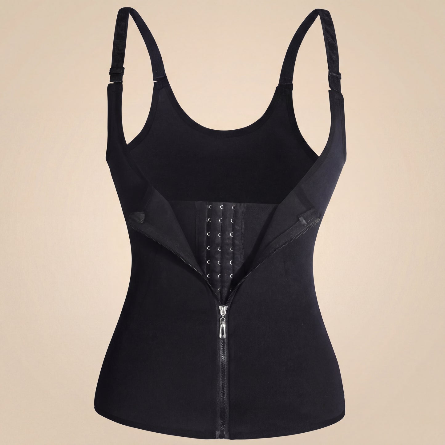 Cinta modeladora feminina para controle abdominal, ideal para exercícios, espartilho modelador pós-parto com zíper e gancho.