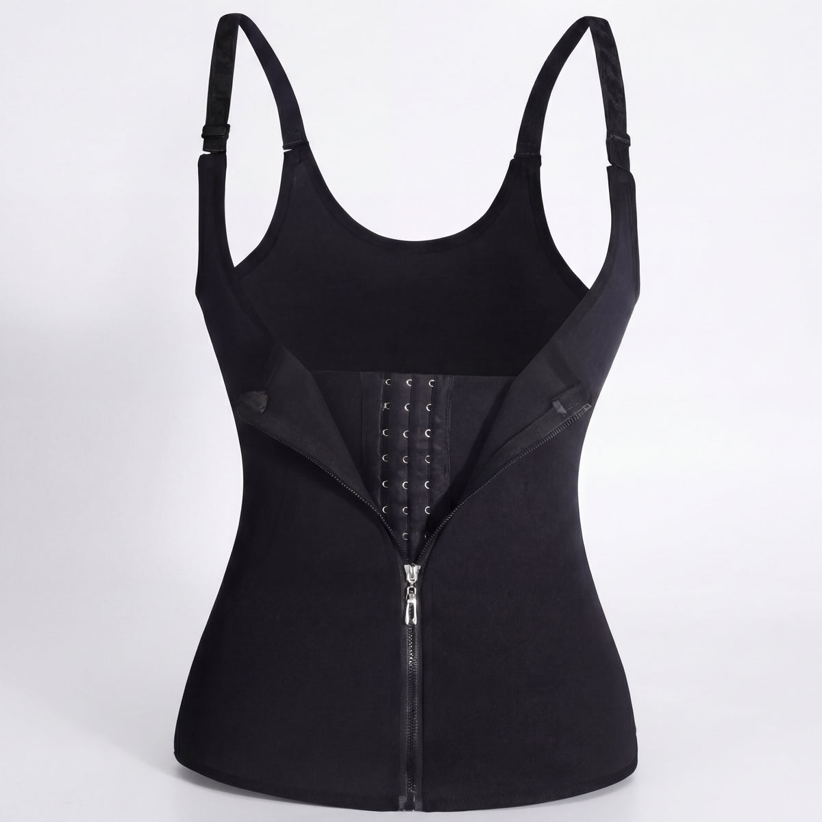 Cinta modeladora feminina para controle abdominal, ideal para exercícios, espartilho modelador pós-parto com zíper e gancho.