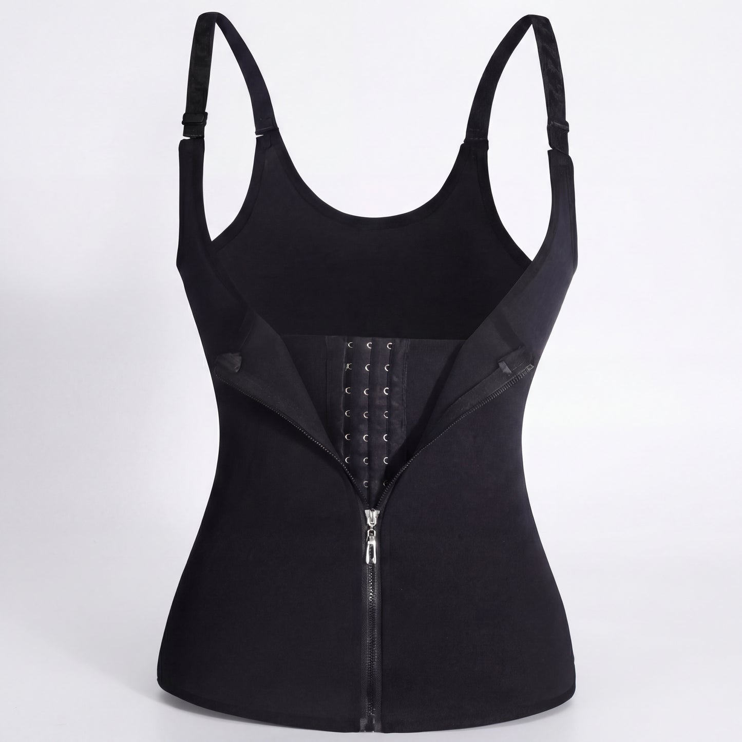 Cinta modeladora feminina para controle abdominal, ideal para exercícios, espartilho modelador pós-parto com zíper e gancho.