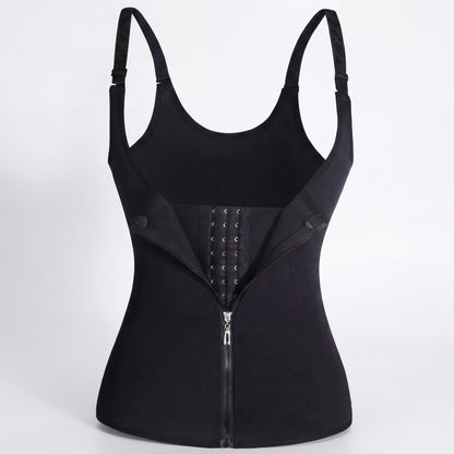 Cinta modeladora feminina para controle abdominal, ideal para exercícios, espartilho modelador pós-parto com zíper e gancho.